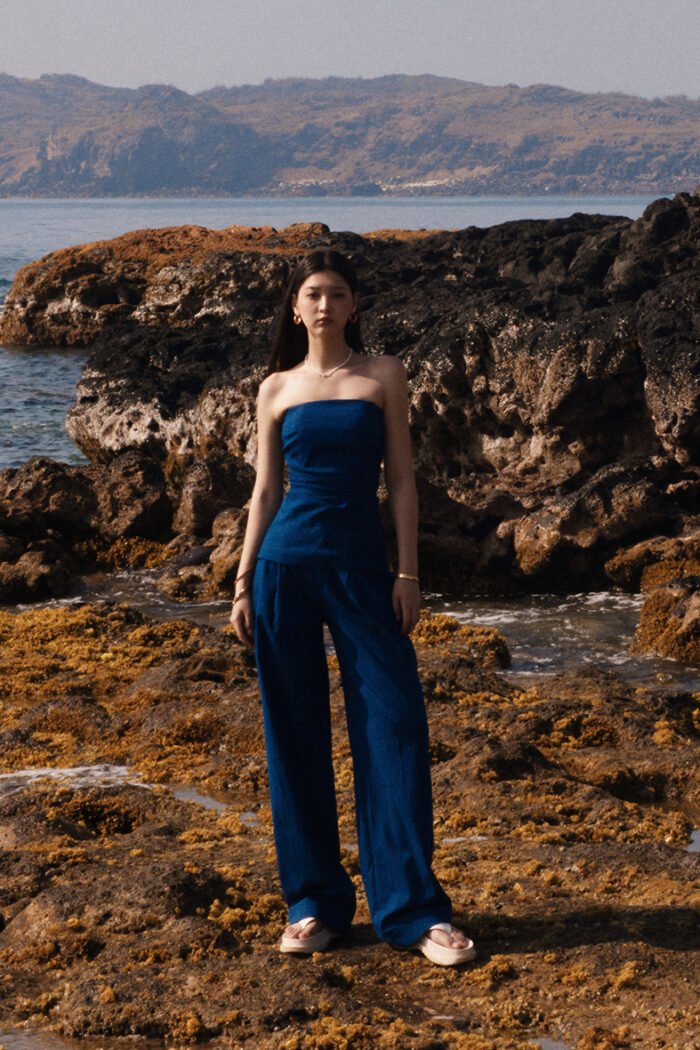 Strapless Denim Top - Image 1