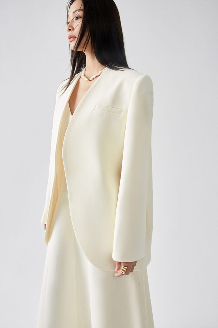 Twill Blazer Without Lapels - Image 5