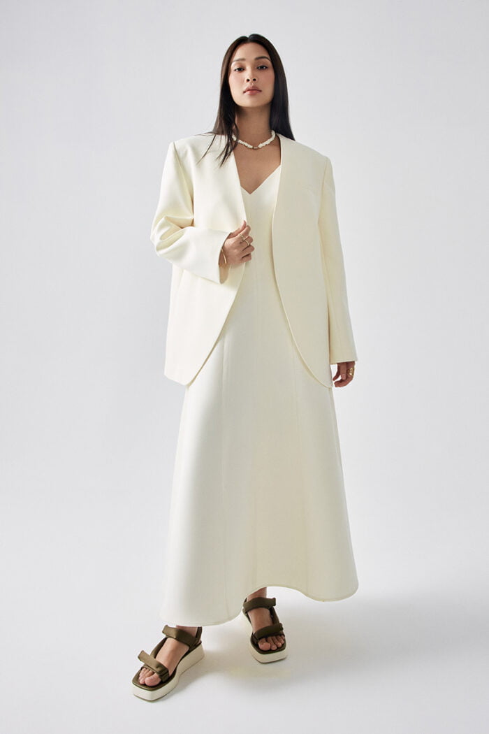 Twill Blazer Without Lapels - Image 3