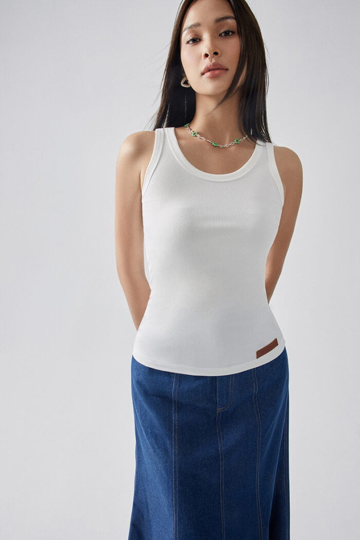 The Daily Ribbed Stretch-Cotton Tank - Image 4