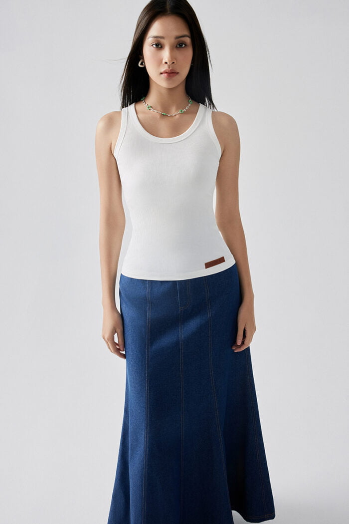 The Daily Ribbed Stretch-Cotton Tank - Image 1