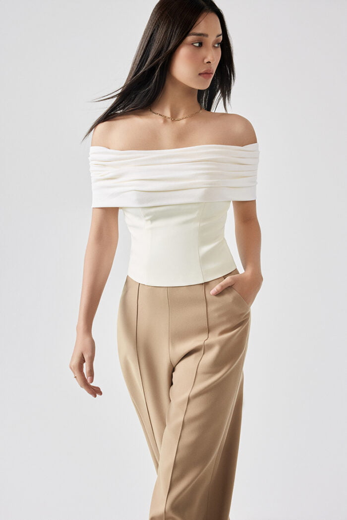 Lux Off-The-Shouder Pleated Top - Image 5