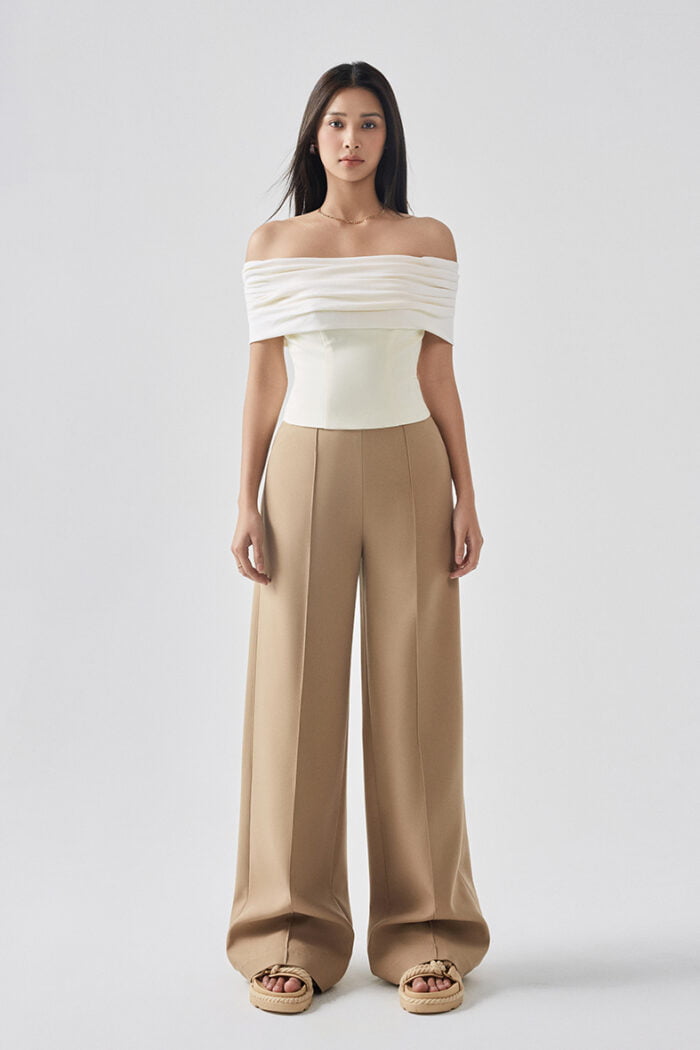 Lux Off-The-Shouder Pleated Top - Image 1