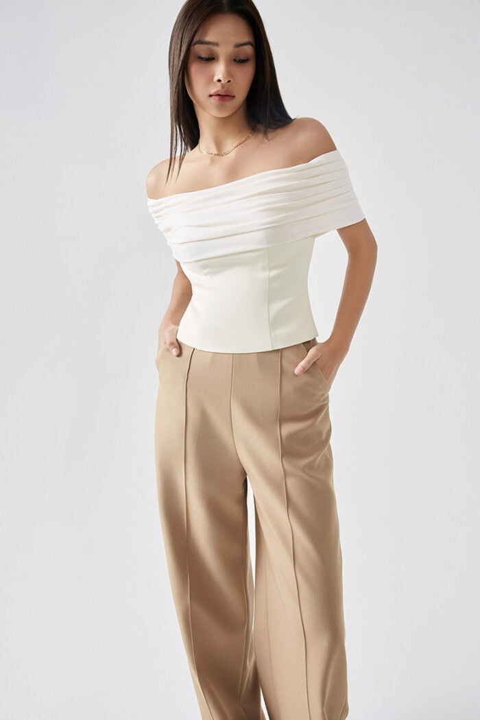 Lux Off-The-Shouder Pleated Top - Image 2