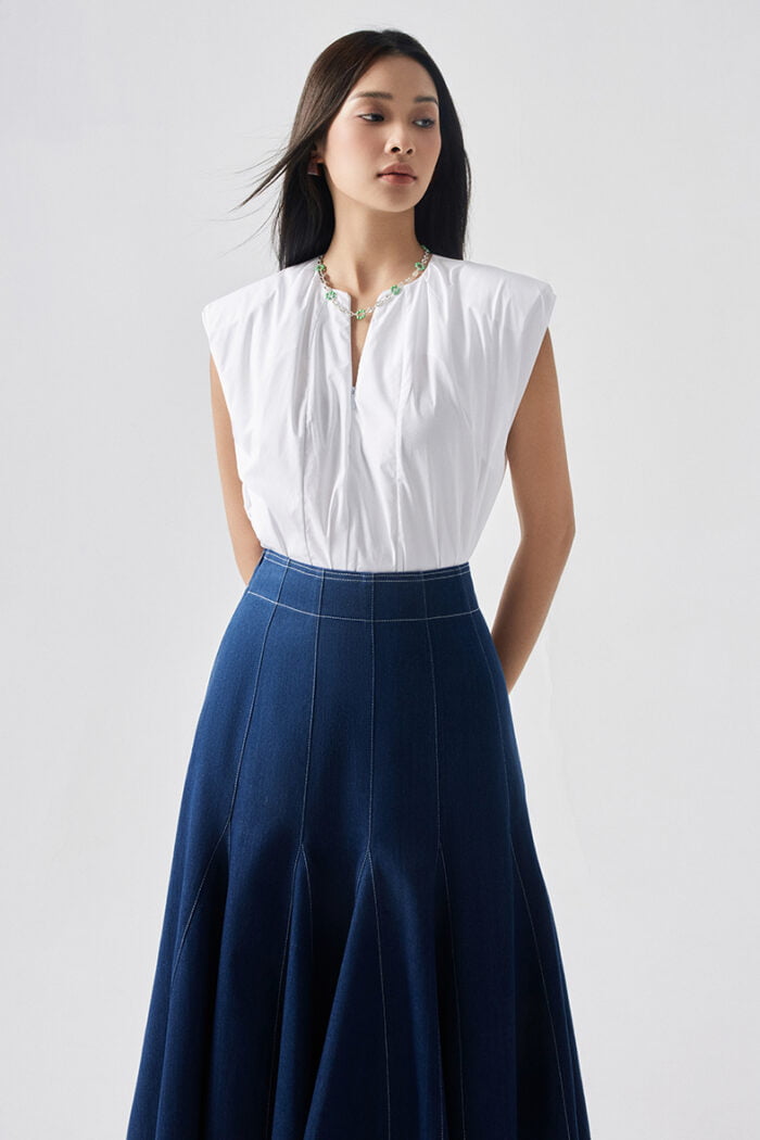 Ruched Cotton-Poplin Top - Image 4