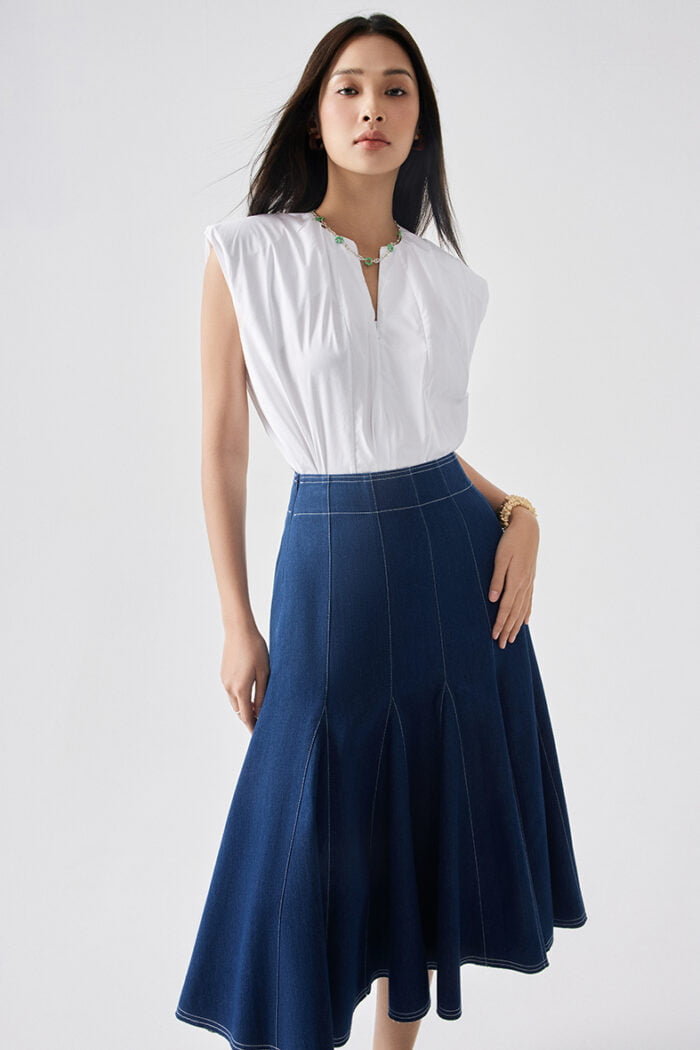 Ruched Cotton-Poplin Top - Image 3