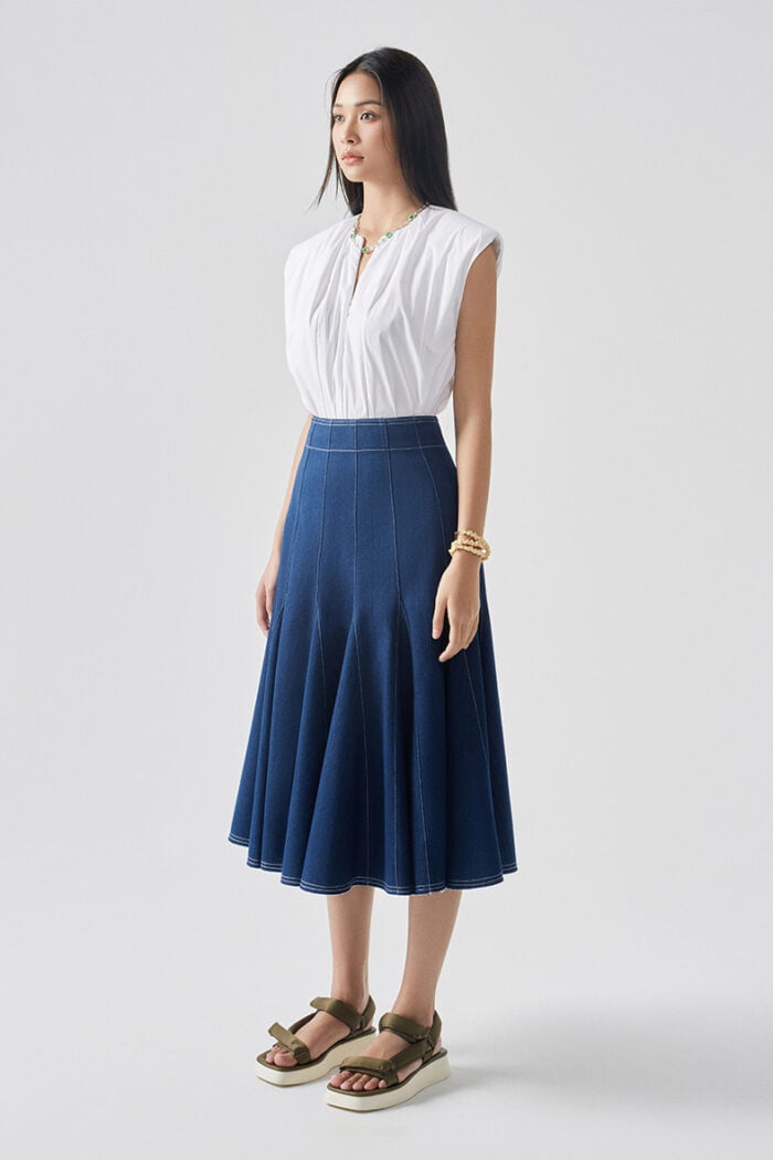 Ruched Cotton-Poplin Top - Image 2