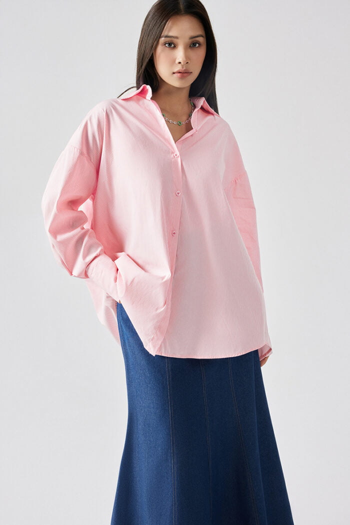 Reina Striped Cotton-Poplin Blouse - Image 3