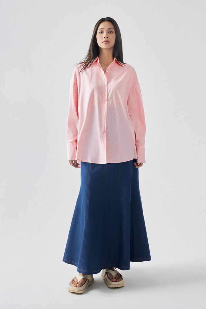 Reina Striped Cotton-Poplin Blouse - Image 1