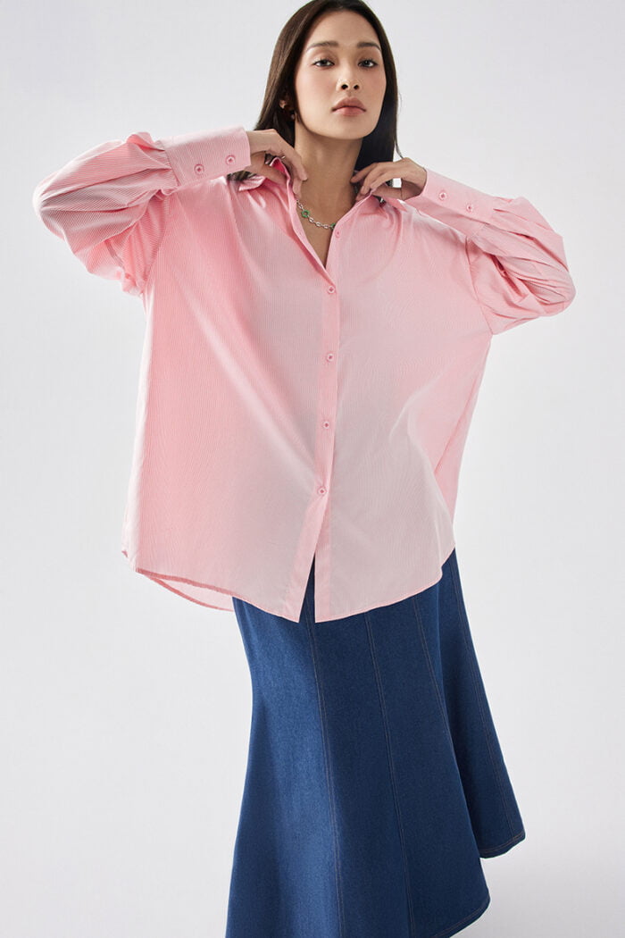 Reina Striped Cotton-Poplin Blouse - Image 2