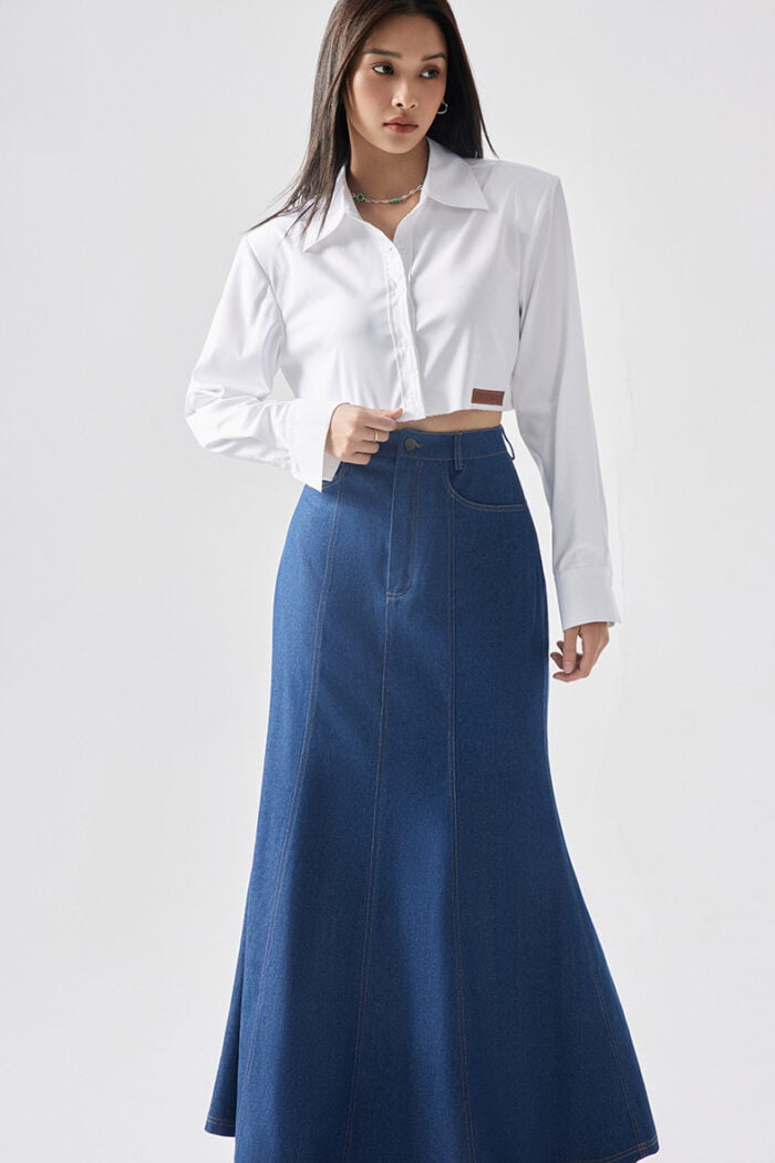 Cropped Cotton-Poplin Shirt - Image 2