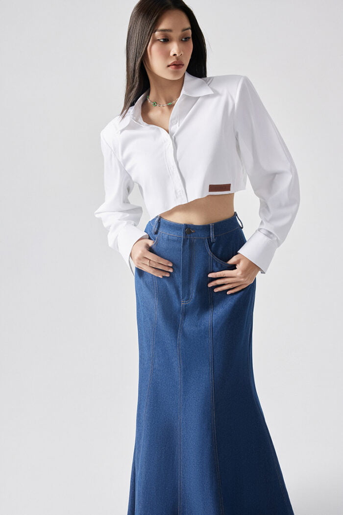 Cropped Cotton-Poplin Shirt - Image 4