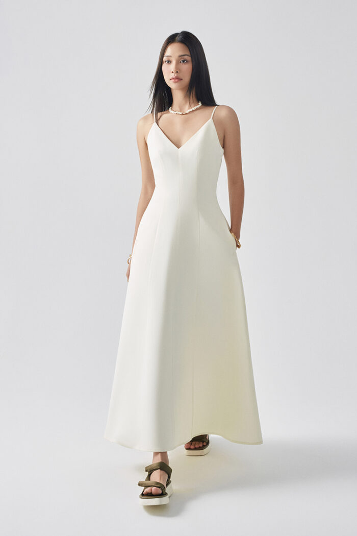 Reina Twill Midi Dress - Image 4