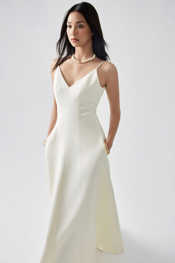 Reina Twill Midi Dress - Image 5