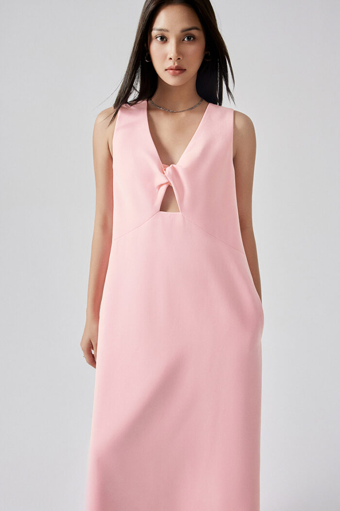 Easy Twist-Front Cutout Midi Dress - Image 2