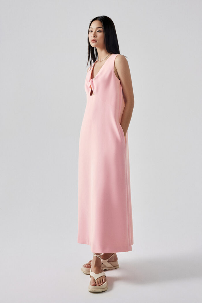 Easy Twist-Front Cutout Midi Dress - Image 5