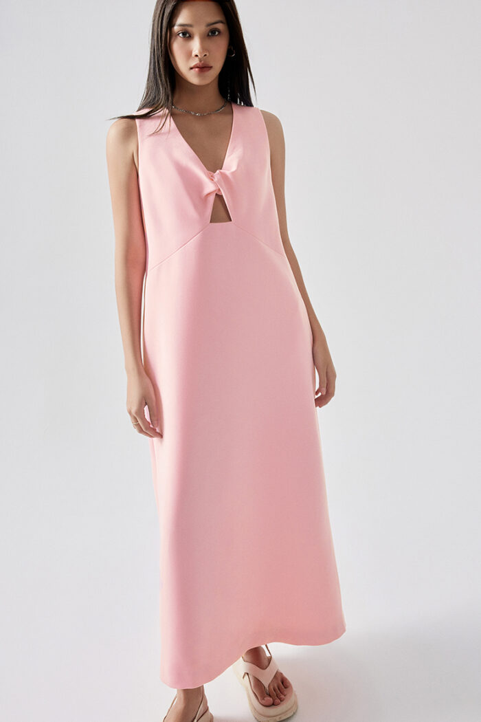 Easy Twist-Front Cutout Midi Dress - Image 3