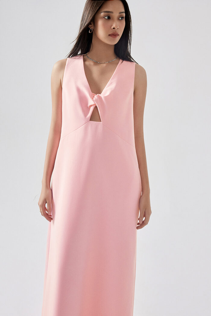 Easy Twist-Front Cutout Midi Dress - Image 4