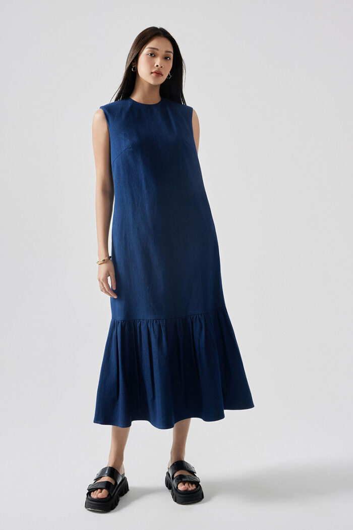 Drop-Waist Denim Dress - Image 2