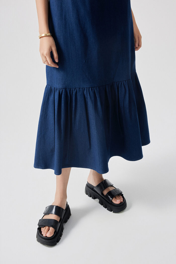 Drop-Waist Denim Dress - Image 3