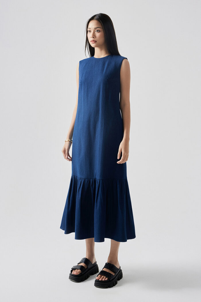 Drop-Waist Denim Dress - Image 6