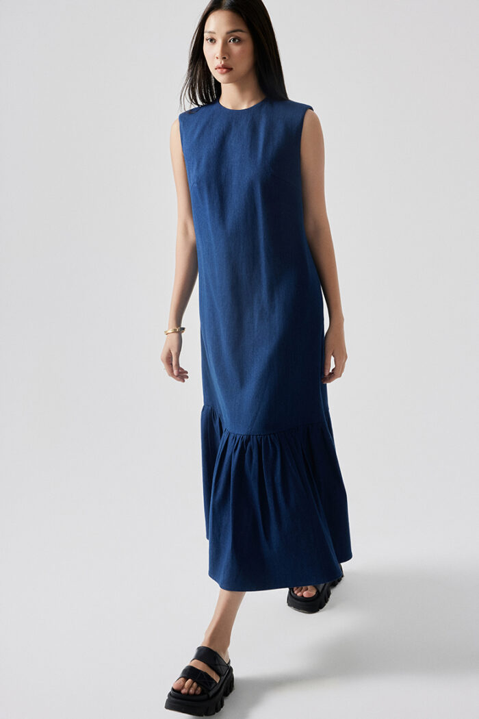 Drop-Waist Denim Dress - Image 4
