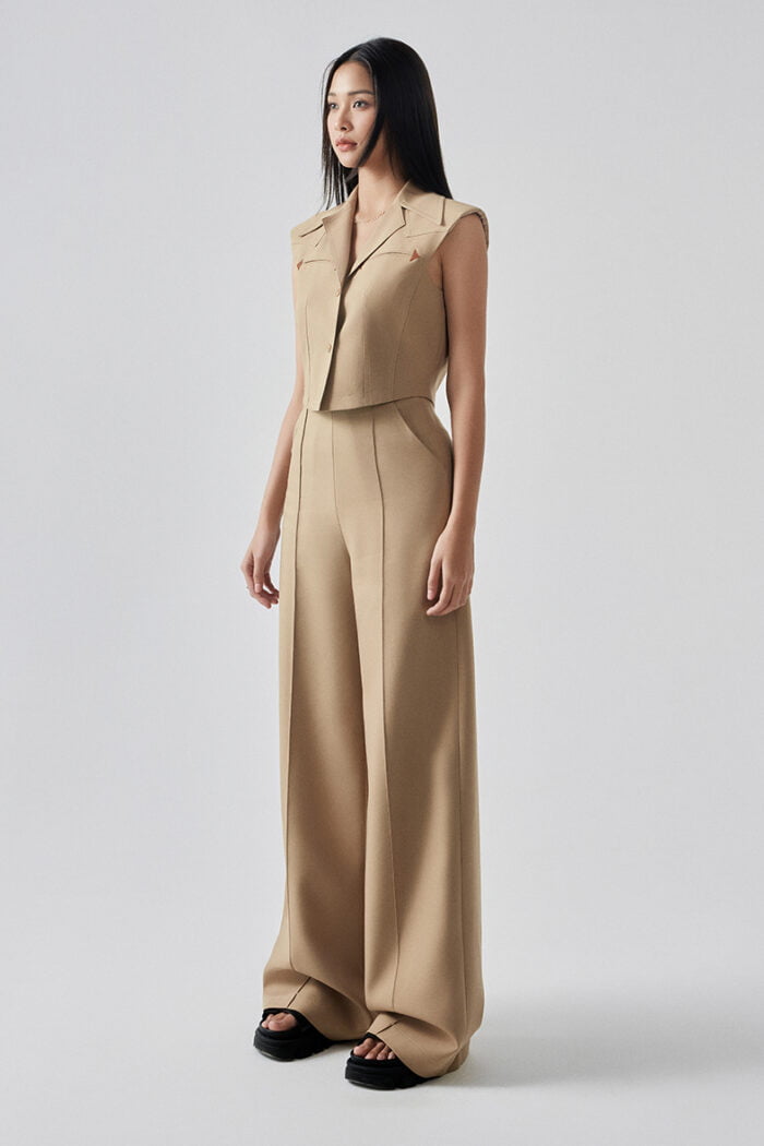 Crepe Wide-Leg Pants - Image 1