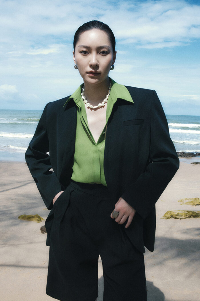 Twill Blazer Without Lapels - Image 3