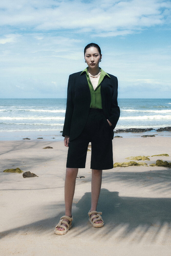 Twill Blazer Without Lapels - Image 2