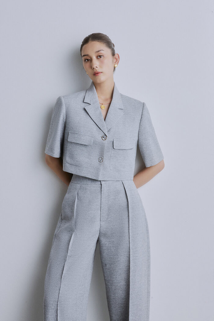 Alina Cropped Wool-Blend Shirt - Image 6