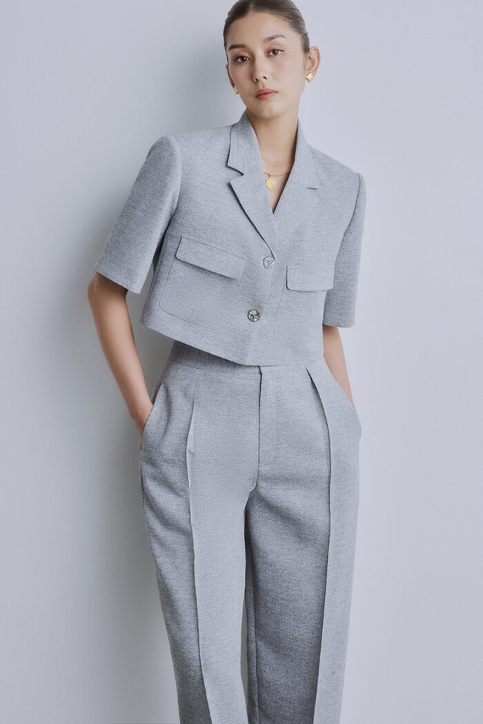 Alina Cropped Wool-Blend Shirt - Image 1