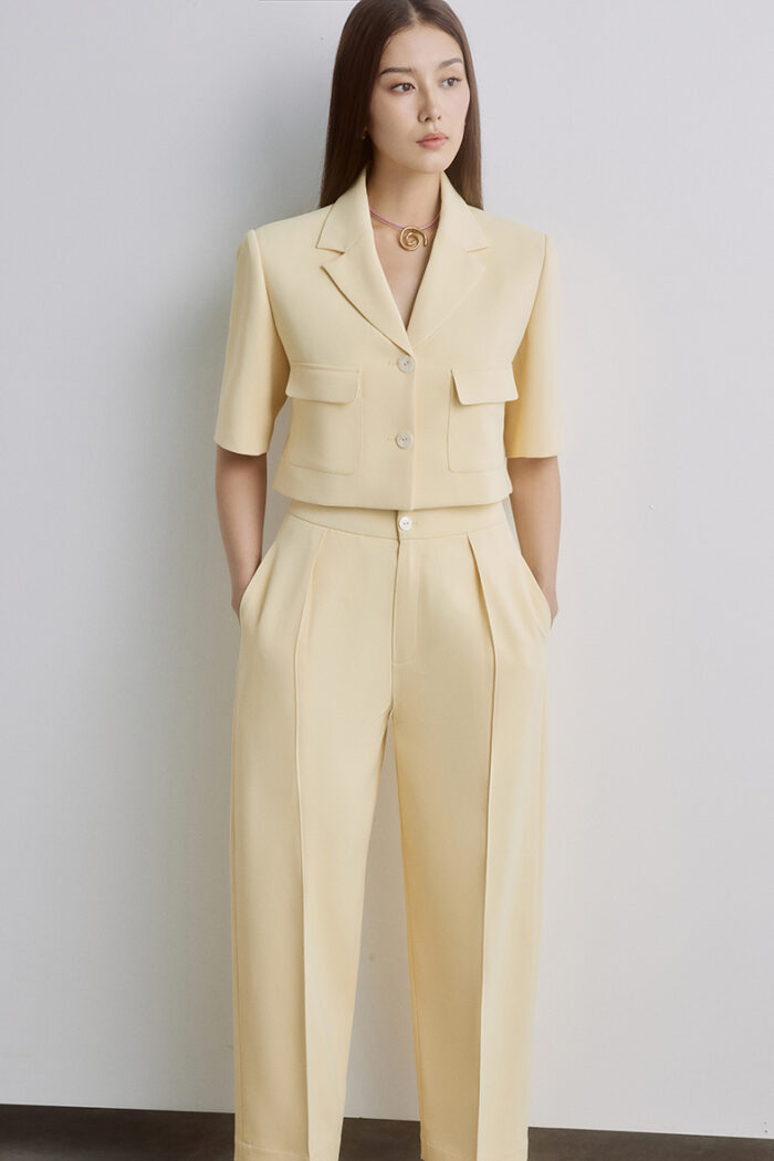 Alina Cropped Wool-Twill Shirt - Image 1