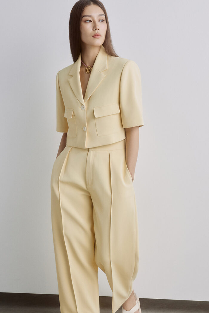 Alina Cropped Wool-Twill Shirt - Image 4