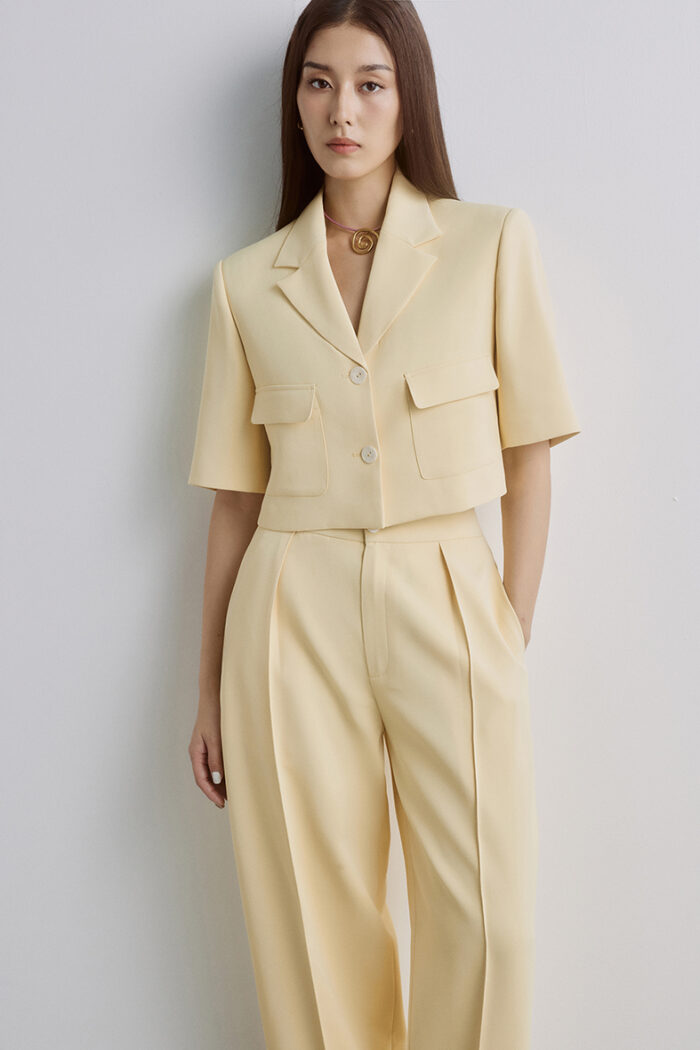 Alina Cropped Wool-Twill Shirt - Image 2