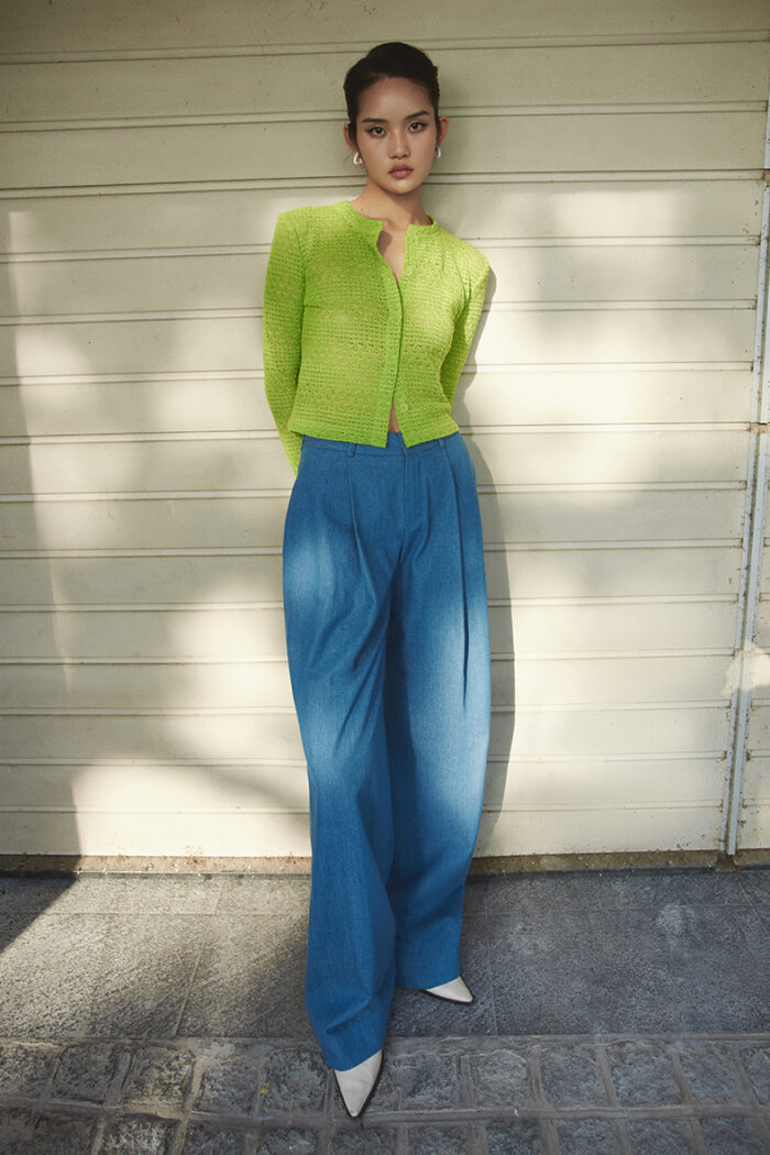 Santo Cropped Crochet-Knit Cardigan - Image 1