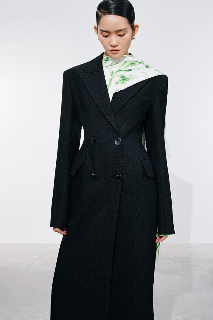 Quinn Embellished Pinstriped Coat - Image 2