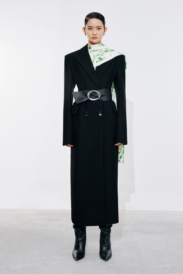 Quinn Embellished Pinstriped Coat - Image 1