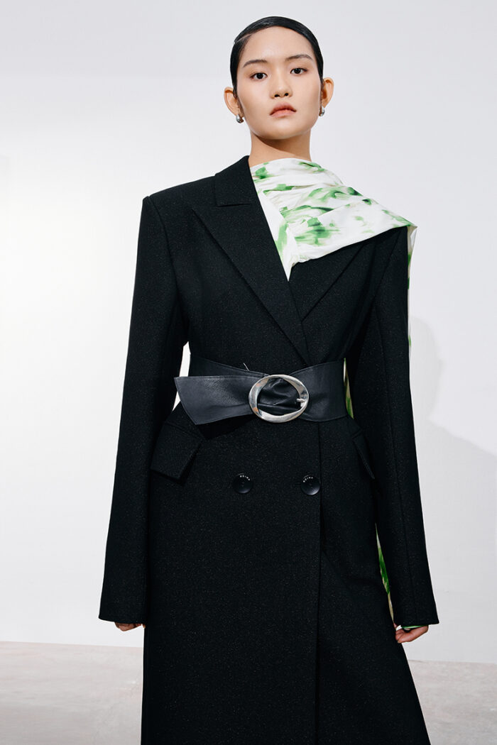 Quinn Embellished Pinstriped Coat - Image 3