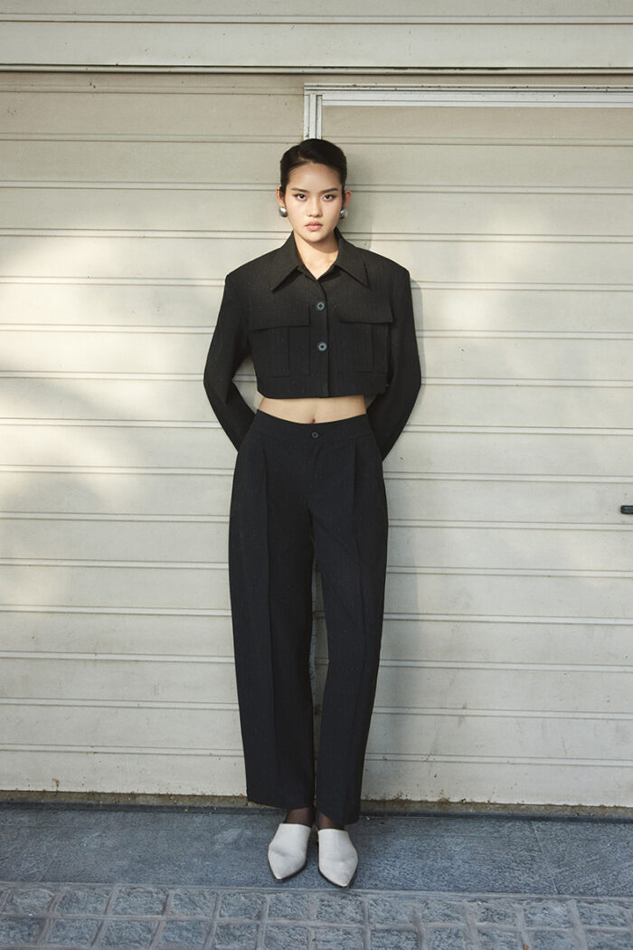 Marant Cropped Pinstriped Jacket - Image 4