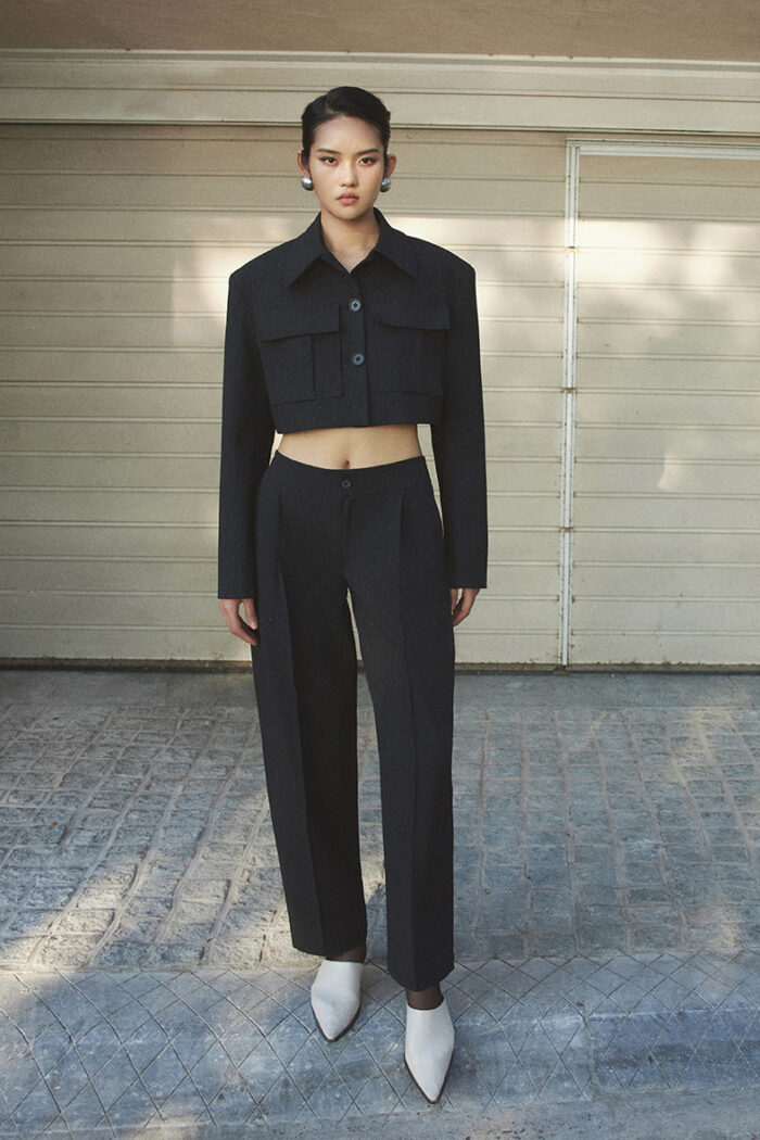 Marant Cropped Pinstriped Jacket - Image 1