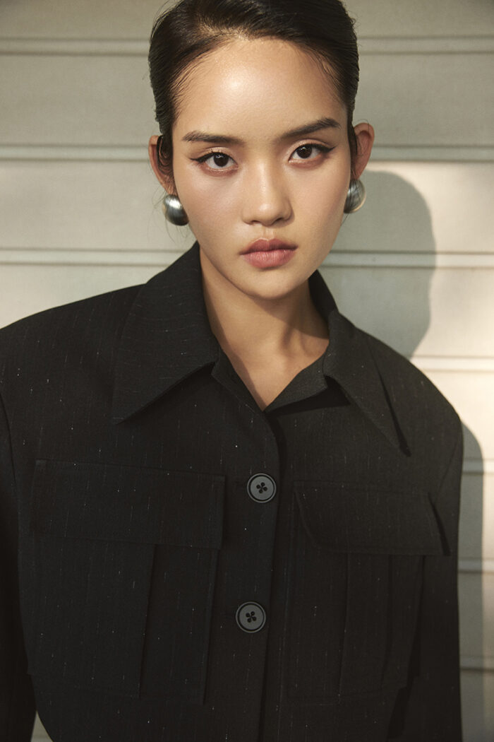 Marant Cropped Pinstriped Jacket - Image 2