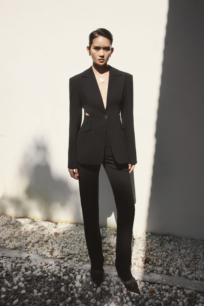 Adeline Cutout Stretch-Wool Twill Blazer - Image 2