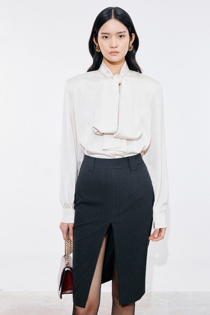 Femme Pussy-Bow Silk Blouse - Image 1