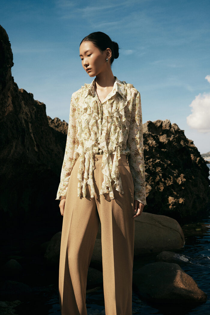 Romantic Ruffled Silk-Chiffon Blouse - Image 1