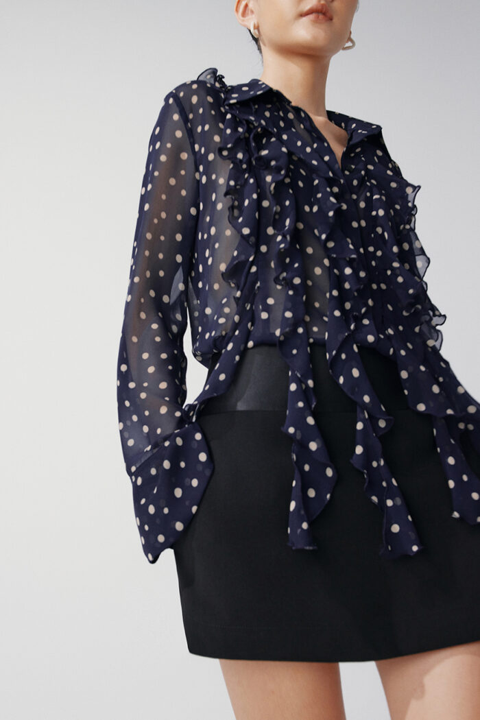 Darcy Ruffled Polka-Dot Silk-Mousseline Blouse - Image 4