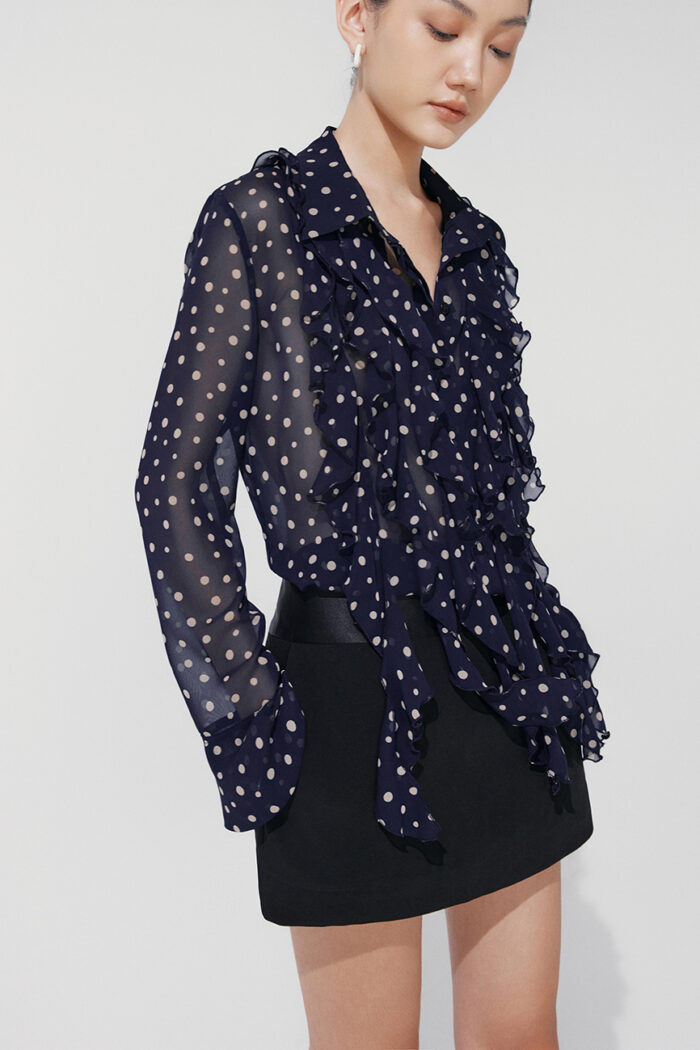 Darcy Ruffled Polka-Dot Silk-Mousseline Blouse - Image 2