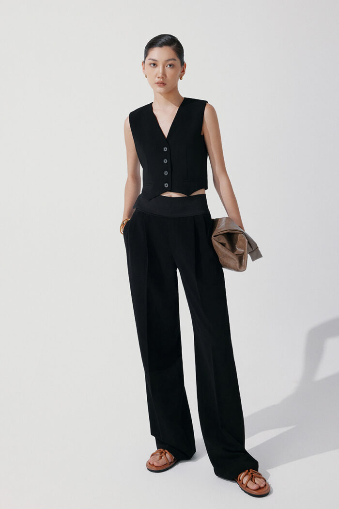 Letty Stretch-Crepe Vest - Image 2