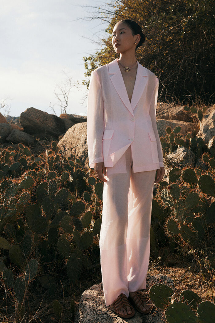 Perry Single-Breasted Semi-Sheer Blazer - Image 2