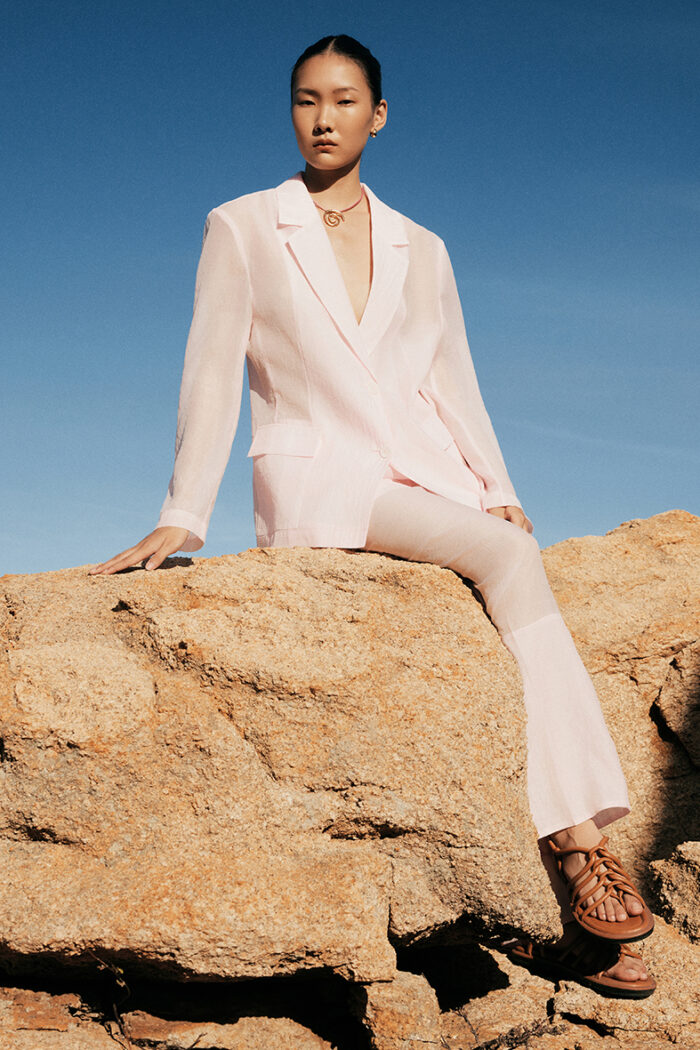 Perry Single-Breasted Semi-Sheer Blazer - Image 5