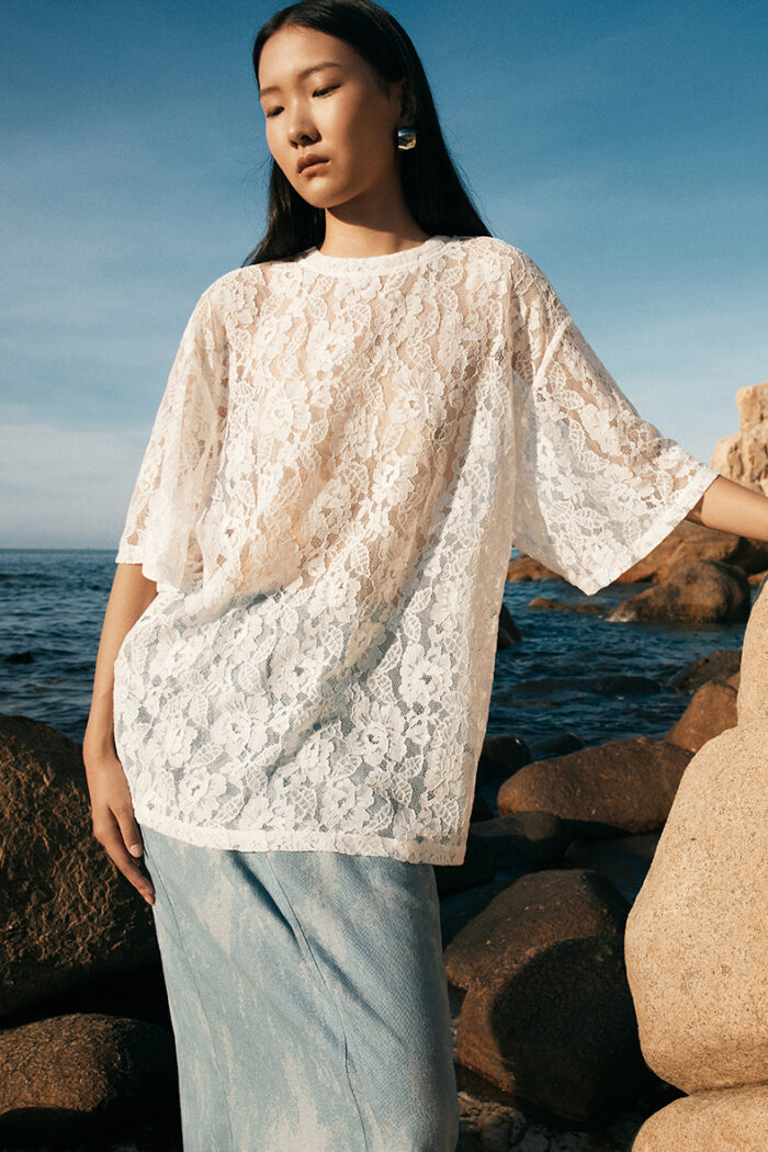Floral Corded Lace T-Shirt - Image 1